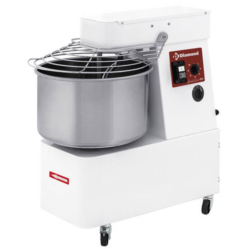 Impastatrice spirale 22 litri, 2 velocità, timer, su ruote