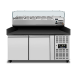 Pizza Cooling Tables | Pizza Counter 2 Doors – 151x80x100cm + BLACK