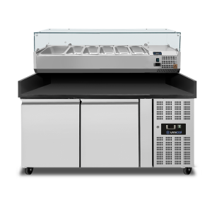 Pizza Cooling Tables | Pizza Counter 2 Doors – 151x80x100cm + BLACK