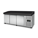 Tavoli Refrigerati per Pizza | Banco Pizza 3 Porte – Granito Nero – 202x80x100cm