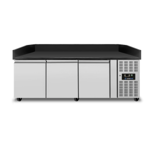 Pizza Cooling Tables | Pizza Counter 3 Doors – Black Granit – 202x80x100cm