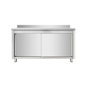 Armadio da lavoro in acciaio inox, con alzatina, 120 x 70