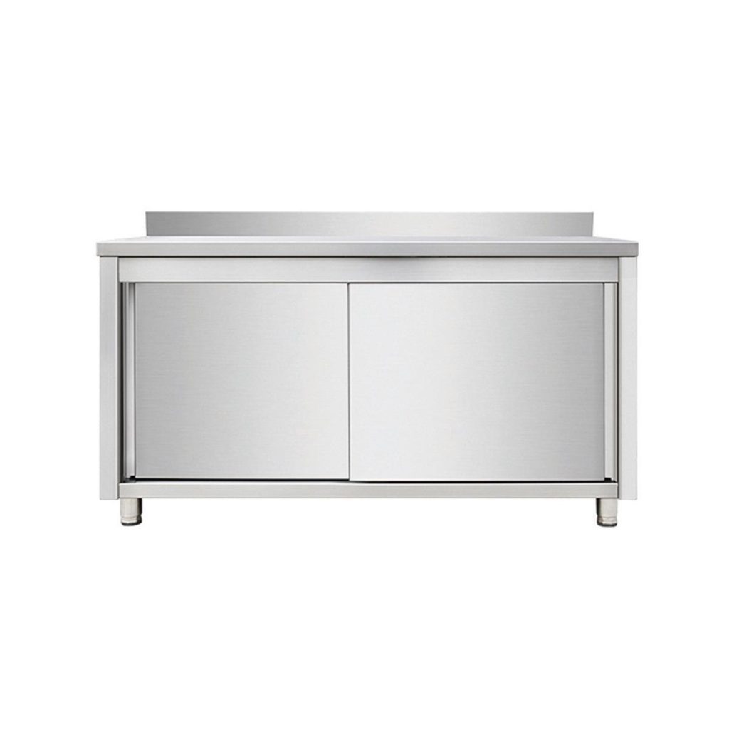 Armadio da lavoro in acciaio inox, con alzatina, 140 x 60