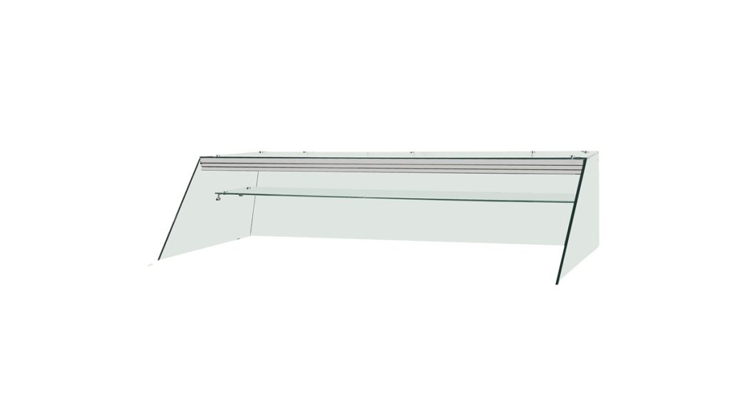 Glass top unit, high, clear glass, straight, complete for THBM158