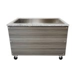 SNACK-Line Bain-Marie Theke 2x GN1/1, Granit rosa-grau, 88x82x85,5 Glasaufbau Klarglas mit Zwischenablage, H=496mm
