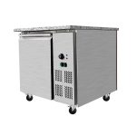 SNACK-Line Bain-Marie Theke 2x GN1/1, Granit rosa-grau, 88x82x85,5 Glasaufbau Klarglas schwarzer Rand, ohne Zwischenablage, H=396mm