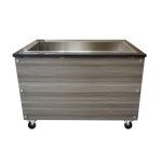 SNACK-Line Bain-Marie Theke 2x GN1/1, Granit Star Galaxy schwarz, 88x82x85,5 Glasaufbau Klarglas schwarzer Rand, ohne Zwischenablage, H=396mm