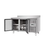 Tavolo refrigerato 2 porte con alzatina, ventilato, 136x70