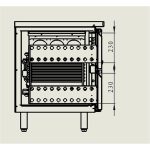 Tavolo refrigerato con 8 cassetti, ventilato, 223x70