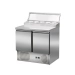 Saladette/Tavolo di preparazione 2 porte, refrigerazione sottopiano, 90x70