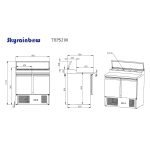 Saladette/Tavolo di preparazione 2 porte, refrigerazione sottopiano, 90x70