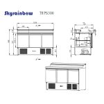 Saladette/Tavolo di preparazione 3 porte, refrigerazione sottopiano, 137x70