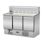 Saladette pizza InoxGastroshop 3 porte – piano inox – 260 L
