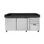Tavolo pizza refrigerato PRO InoxGastroshop 2 porte + 3 cassetti – Star Galaxy – THPZ2600TNGS+3D