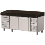 Tavolo pizza refrigerato InoxGastroshop 2 porte + 7 cassetti – granito Star Galaxy – THPZ2610TNGS