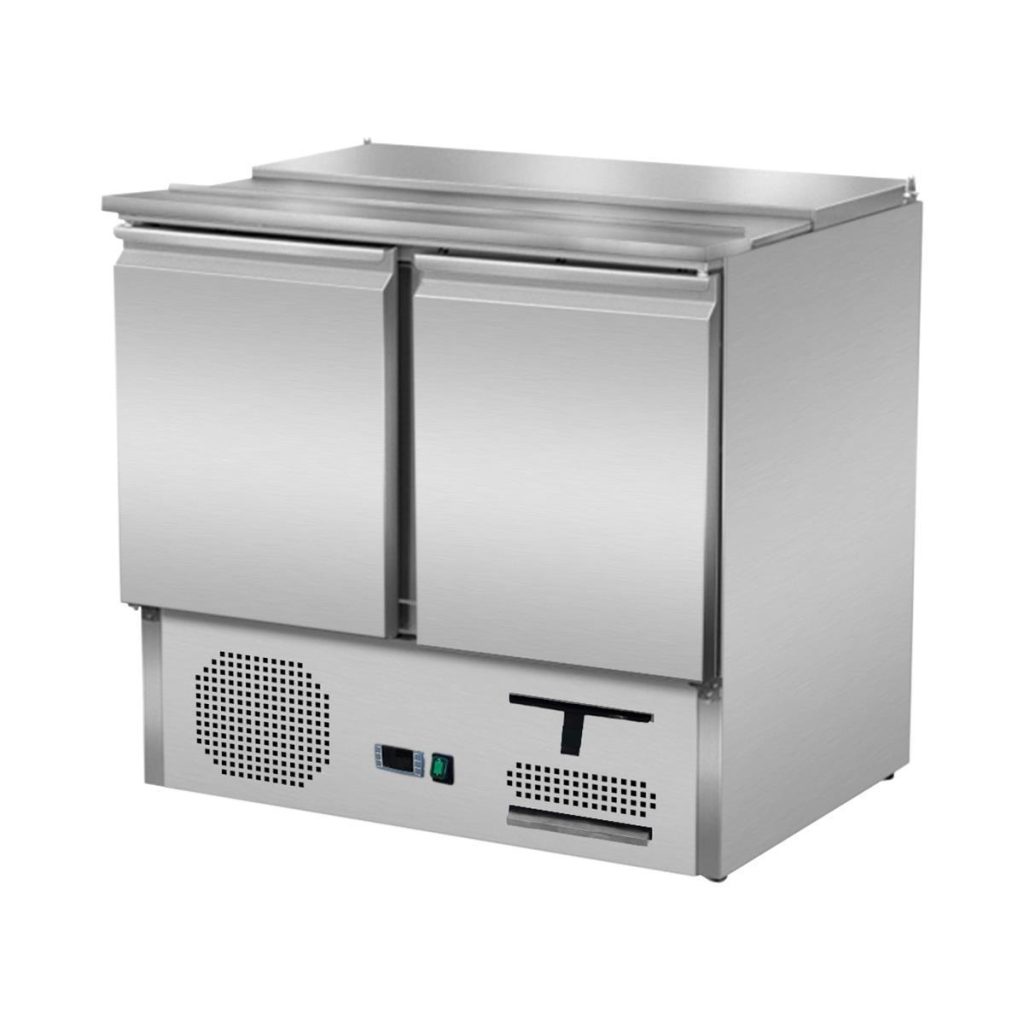 Saladette 2 porte, 90 x 70, con coperchio scorrevole