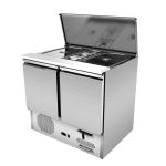 Saladette 2 porte, 90 x 70, con coperchio scorrevole