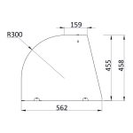 Saladette 3 Türen, 137 x 70 gebogener Glasaufbau, Klarglas