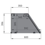 SNACK-Line, Kalte Theke, 5x GN1/1, Granit rosa-grau, 188x82x85.5 Glasaufbau Klarglas ohne Zwischenablage, H=396mm