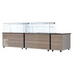 SNACK-Line, Kalte Theke, 5x GN1/1, Granit Star Galaxy schwarz, OHNE Glasaufbau 188x82x85.5