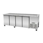 SNACK-Line, Kalte Theke, 6x GN1/1, Granit rosa-grau, 223x82x85.5 Glasaufbau Klarglas ohne Zwischenablage, H=396mm