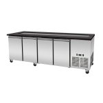 SNACK-Line, Kalte Theke, 6x GN1/1, Granit Star Galaxy schwarz, 223x82x85.5 Glasaufbau Klarglas ohne Zwischenablage, H=396mm