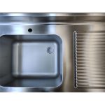 Spültisch aus Edelstahl, ein Becken links, 120 x 70