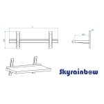 Wandbord Edelstahl verstärkt, 1 Boden, 60×30