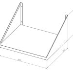 Wandbord Edelstahl, Gerätebord extra stabil, 1 Boden, 60×50