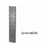 Mensola a parete in acciaio inox rinforzata, 2 ripiani, 60x30