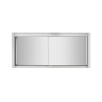 Pensile a parete in acciaio inox AISI 201 – ante scorrevoli e ripiano intermedio – 1800 × 400 × 650 mm