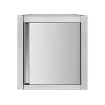 Pensile a parete in acciaio inox AISI 201 – 1 anta battente e ripiano intermedio – 600 × 400 × 650 mm