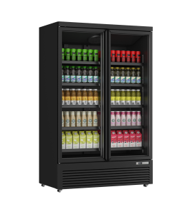 Glass Door Refrigerators | Refrigerator | 1081L | Black | 0°C to +10°C | Fan Cooling | Braked Castors