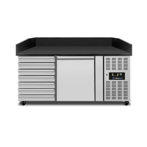Pizza Cooling Tables | Pizza Counter 1 Door + 7 Dough Drawers (EN600x400)