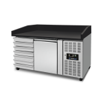 Pizza Cooling Tables | Pizza Counter 1 Door + 7 Dough Drawers (EN600x400)