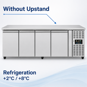 Tavoli Refrigerati e Congelatori | Banco Refrigerato – 4 Porte – Senza Alzatina - 2230x700x850mm