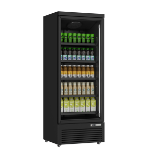 Glass Door Refrigerators | Refrigerator | 614L | Black | 0°C to +10°C | Fan Cooling | Braked Castors