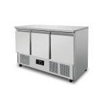 Tavoli Refrigerati e Congelatori | Banco da Lavoro Refrigerato | 3 Porte (GN 1/1) | +2°C / +8°C | 137x70x85(h) cm