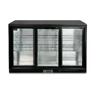 Glass Door Refrigerators | Barcooler Black Sliding Doors – 1350x525xH900mm