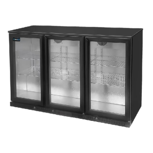 Frigoriferi Vetrina | Barcooler Nero 3 Porte - 1350x525xH900mm