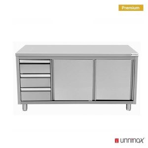 Work cabinets without upstand and 3 drawers Left-600 | 1200 x 600 x H850mm