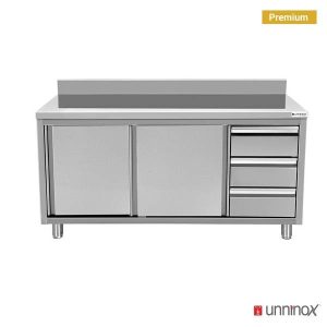 Work cabinets with upstand and 3 drawers Right-600 | 1200 x 600 x 850mm