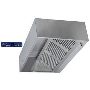 Cappa a parete cubica con motore, illuminazione e regolatore di velocità, 2800×1100 mm