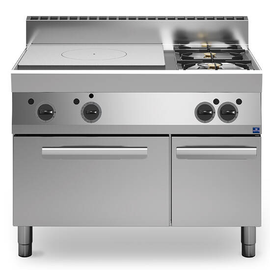 Tuttapiastra a gas, 2 fuochi, 1 forno a gas, 1 vano chiuso