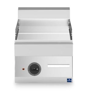 Fry top elettrico da banco, piastra cromata liscia