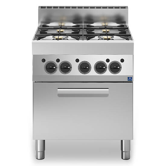 Cucina a gas, 4 fuochi, 1 forno elettrico a convezione