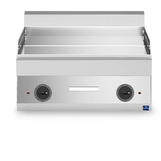 Fry top elettrico da banco, piastra cromata liscia
