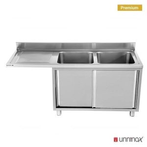 2 Bowls | Dishwasher sink unit 200x70xH85 2 Bowl Right