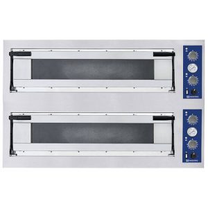 Forno pizza elettrico da 9+9 pizze ø 35 cm, controllo meccanico