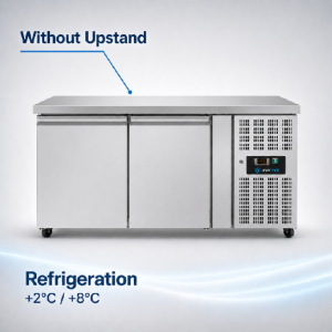 Refrigerated & Freezer tables | Refrigerated Counter – 2 Doors – Without Upstand – 1390x700x850mm